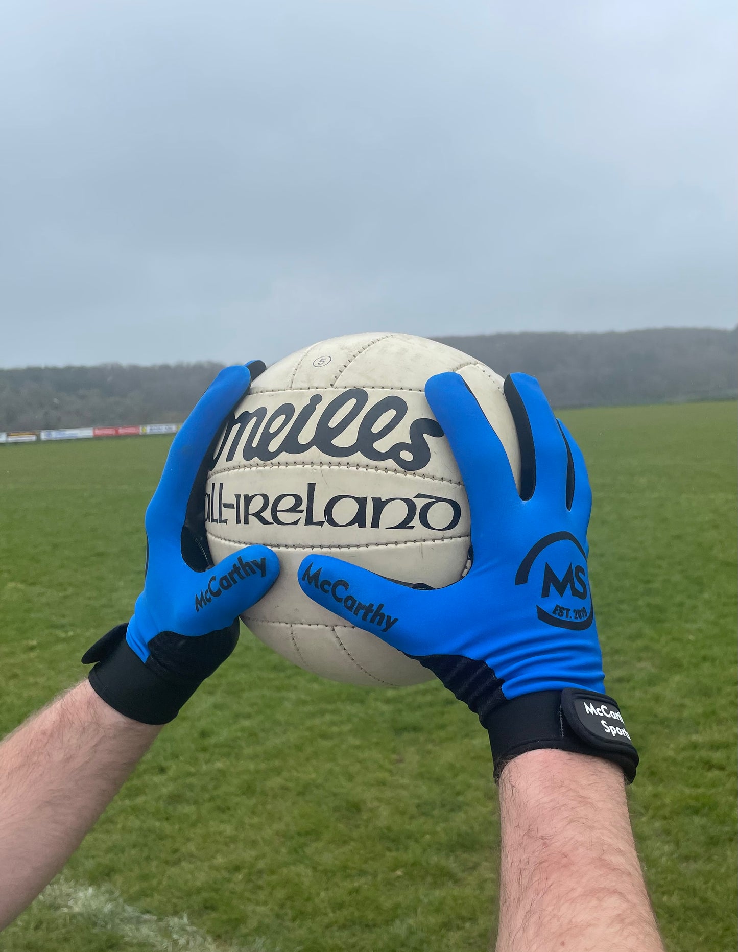 Blue Football Gloves